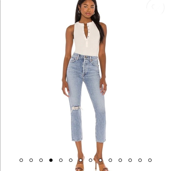 Agolde Jeans Riley High Rise Straight leg Crop Jeans in Endeavor 23 - Picture 9 of 10
